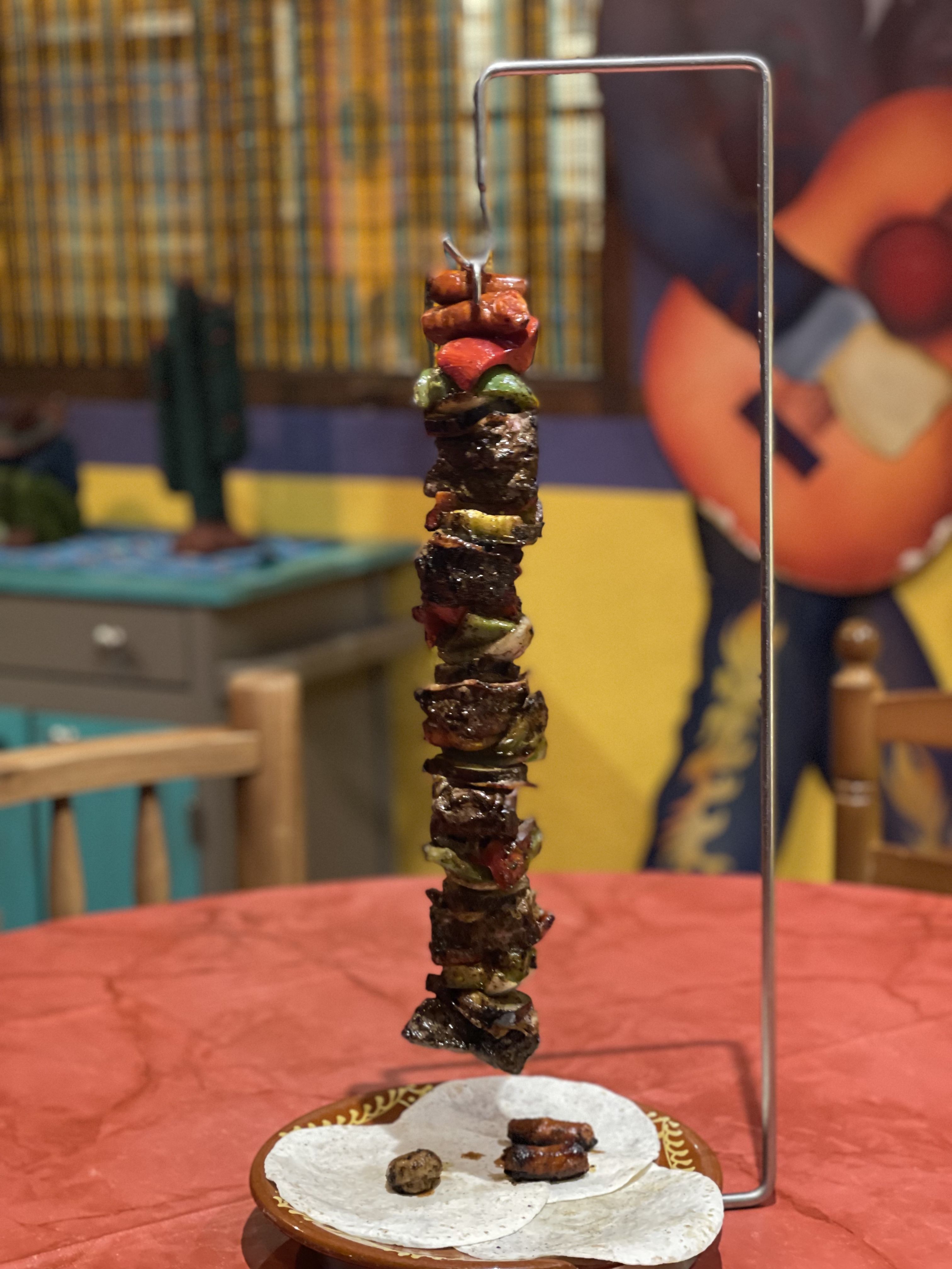 Brocheta de ternera de La Hacienda del Mexicano